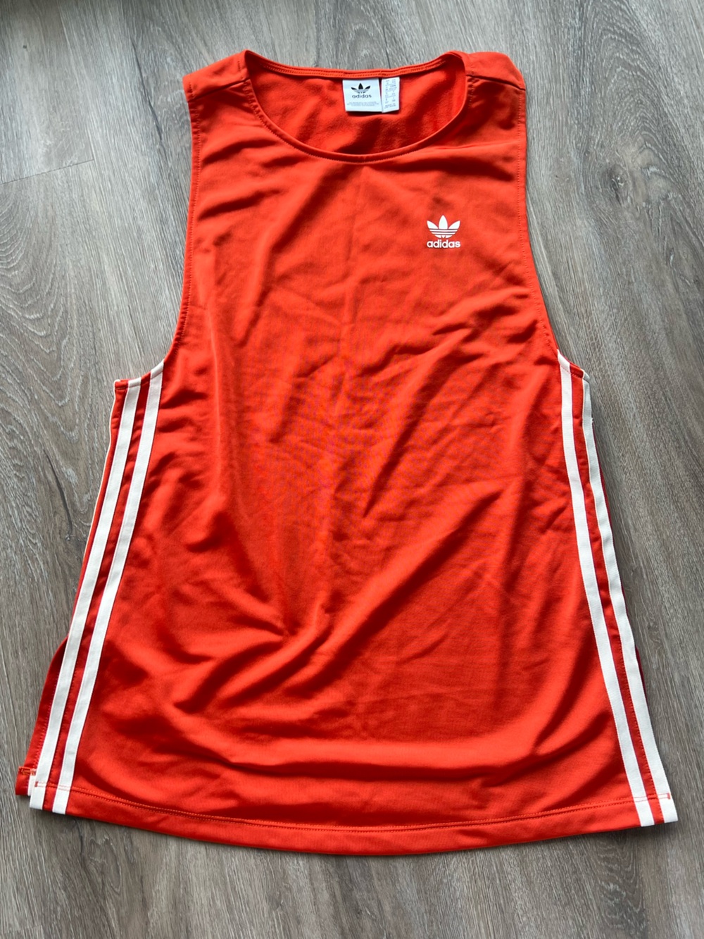 adidas Originals Red Athletic Shorts with White Stripes